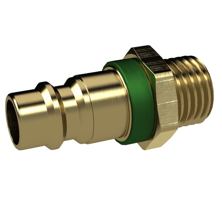 Riegler 137570 Unverwechselbarer Nippel NW 7,8, Messing blank, G 1/4 AG, grün