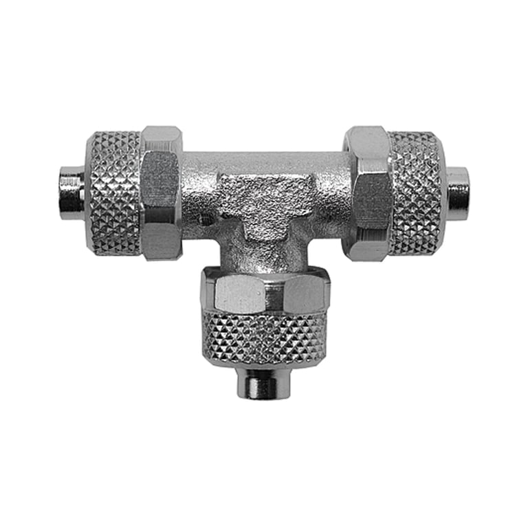 Riegler 115418 T-Verbinder »value line«, für Schlauch 12/10, Messing vernickelt - Bild 1