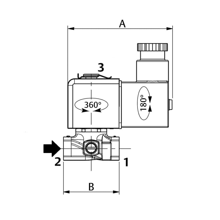 Riegler 145428 3/2-Wege-MV, MS, NC, direktg, 230V AC, 50-60Hz, G 1/8, PN 0-15bar - Bild 4