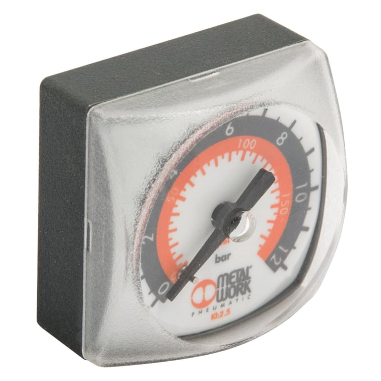 Riegler 145476 Manometer Metal Work, G 1/8 hinten, 0-12 bar, 40x40