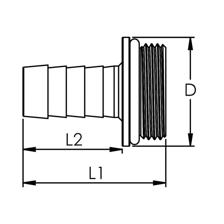 Riegler 146135 1/3 Schlauchverschr. G3/4x19, mit NBR O-Ring, mit Bund, MS blank - Bild 2