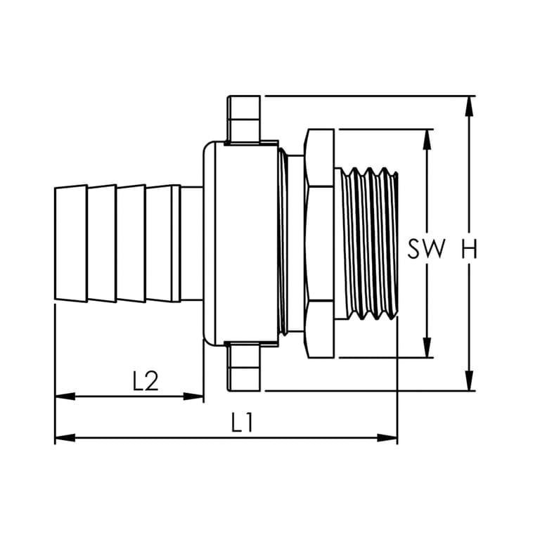 Riegler 146224 3/3 Standrohrver., G1 1/4AGx32, Mutter 1 1/2 flachd., leicht, MS - Bild 2