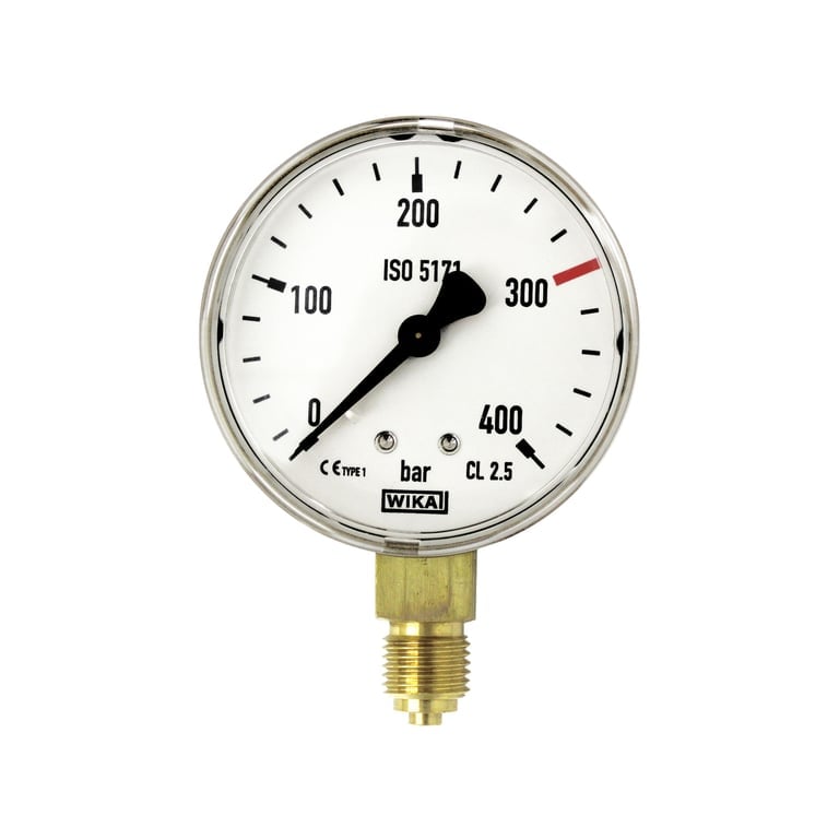 Riegler 146824 Inhaltsmano. f. Flaschendruckminderer, O2, G1/4, 0-400 bar, Ø 63