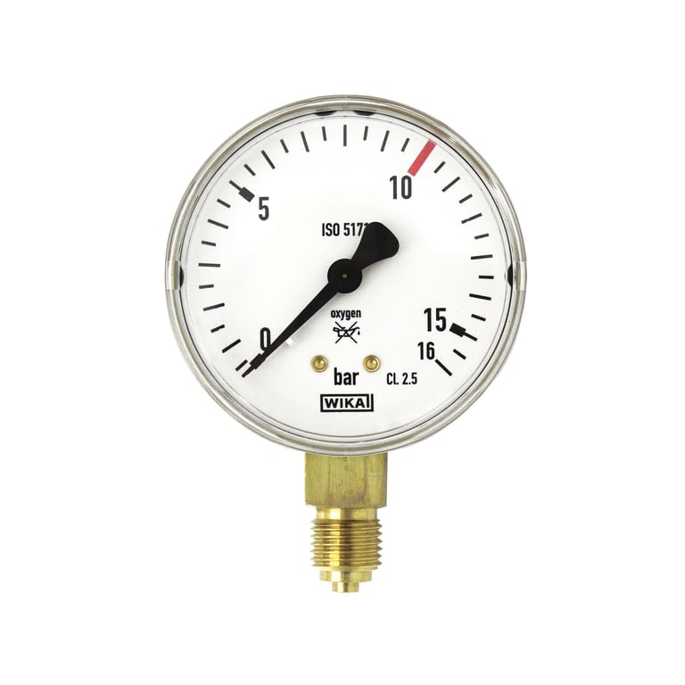 Riegler 146828 Arbeitsmano. für Flaschendruckminderer, O2, G1/4, 0-40 bar, Ø 63