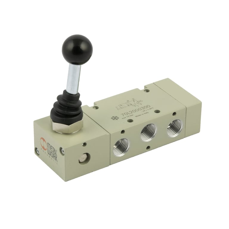 Riegler 149911 5/2-Wegeventil Tieftemperatur, man. 90° Hebel, bistabil, G 1/4 - Bild 1
