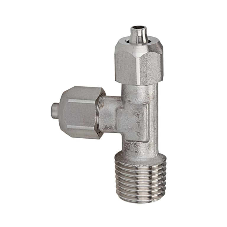 Riegler 110707 L-Einschraubverschraubung, R 1/8 a., für Schlauch 6/4, ES 1.4404 - Bild 1