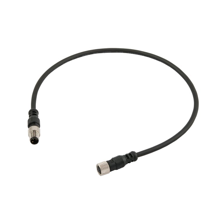 Riegler 153725 Adapterkabel Druckschalter, M8 St. 0° / M8 Bu. 0°, 3-polig, 0,3 m