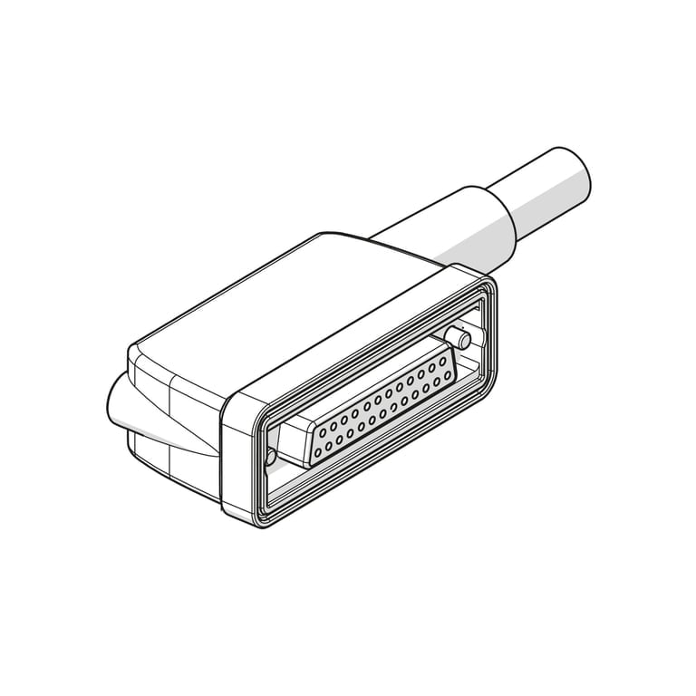 Riegler 153728 Multipolkabel, D-Sub Buchse 25-polig 90° / offenes Ende, 1 m