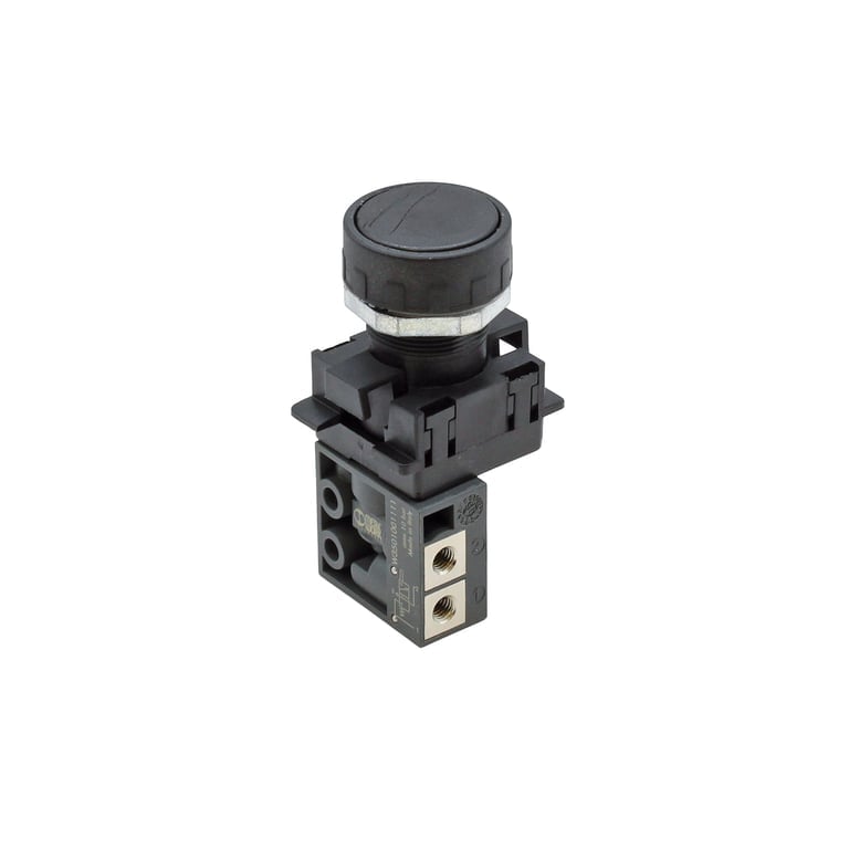 Riegler 154123 3/2-Miniventil, manuell, Druckknopf, NC, monostabil, M5 seitlich - Bild 1