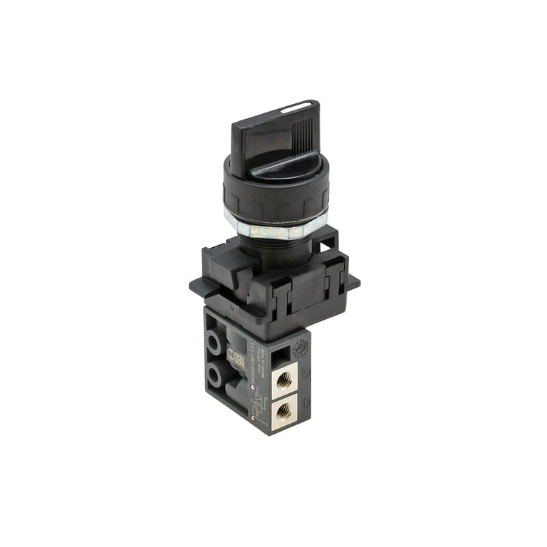 Riegler 154126 3/2-Miniventil, manuell, Drehknopf, NC, monostabil, M5 seitlich - Bild 1
