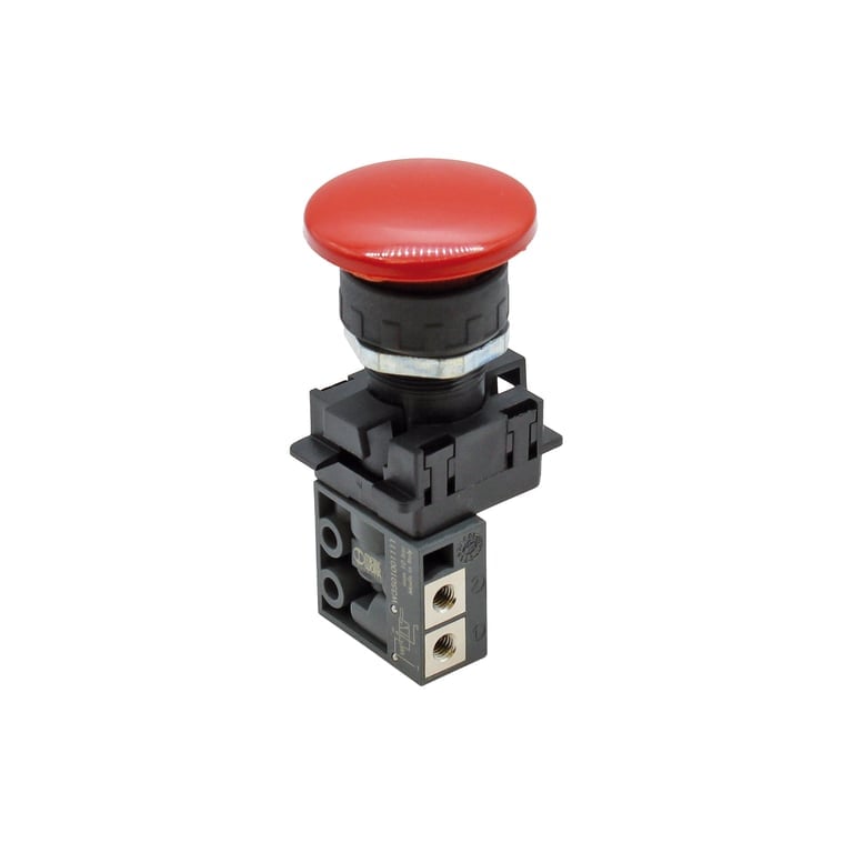 Riegler 154138 3/2-Miniventil, manuell, Pilztaster, NC, monostabil, M5 seitl. - Bild 1