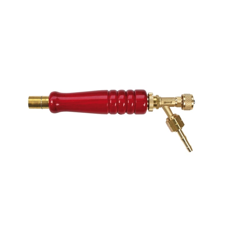Riegler 155096 Griffstück aus Holz, rund mit Ventil, Propan, M15x1, G 3/8 LH