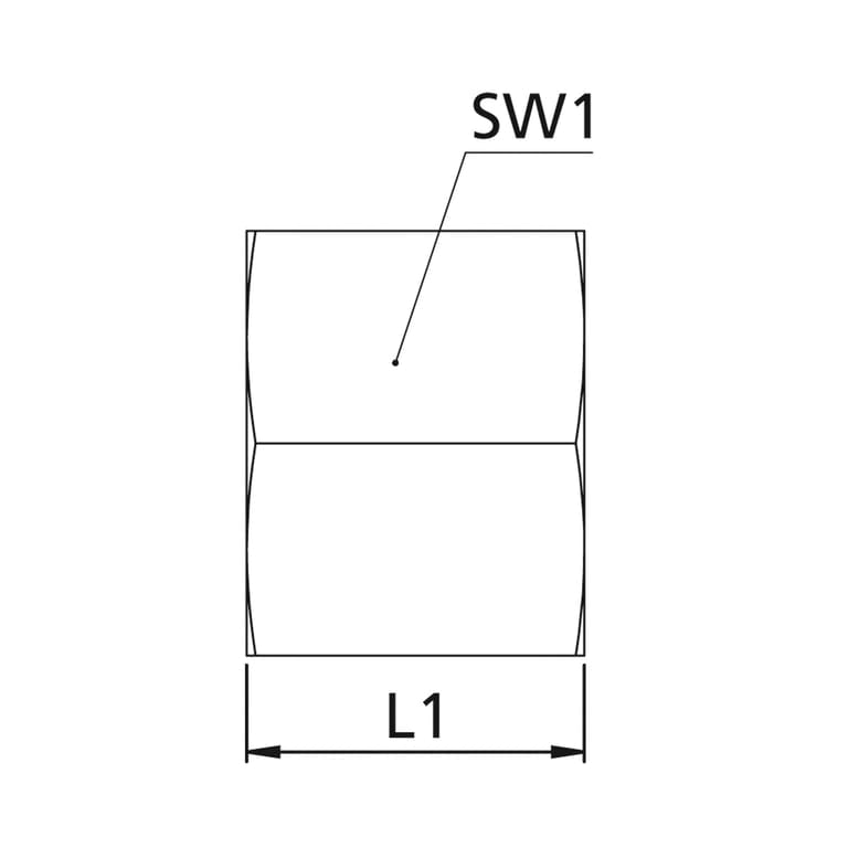 Riegler 159366 Überwurfmutter, M22x1,5, Rohr-Außen-Ø 14 mm, SW1 27, Stahl verz. - Bild 2