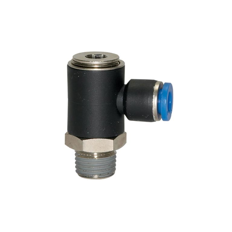 Riegler 109387 L-Steckverschraubung »Blaue Serie«, drehbar, R 3/8 a., L=28,5mm - Bild 1