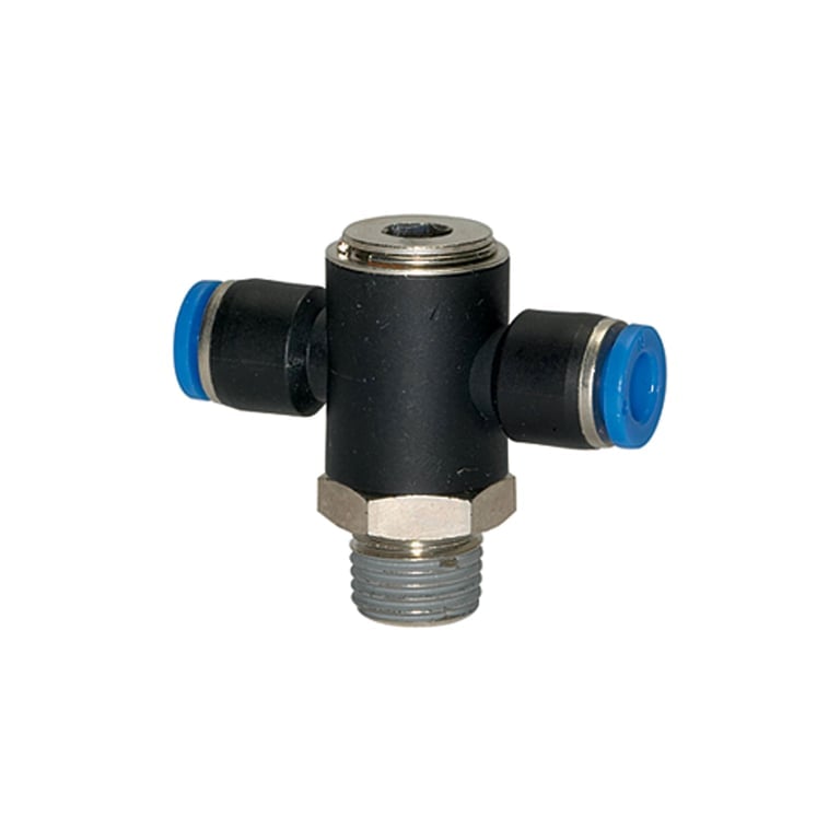 Riegler 109573 T-Steckverschraubung »Blaue Serie«, drehbar, R 1/8 außen, Ø 4 mm - Bild 1