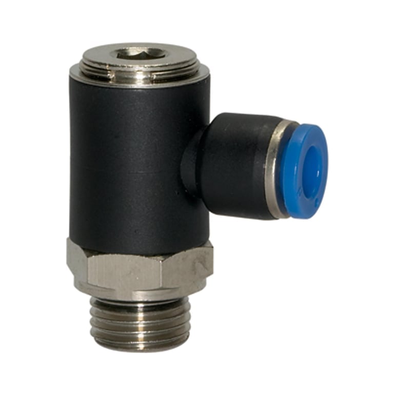 Riegler 109394 L-Steckverschraubung »Blaue Serie«, drehbar, G 1/4 a., L=23,5mm - Bild 1
