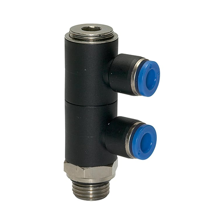 Riegler 109657 L-Mehrfachverteiler »Blaue Serie«, 2-fach drehbar, G 1/2 a. Ø10mm - Bild 1