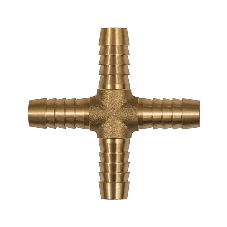 Riegler 134516 Kreuz-Schlauchverbindungsstutzen, für Schlauch LW 13 mm, Messing - Bild 1