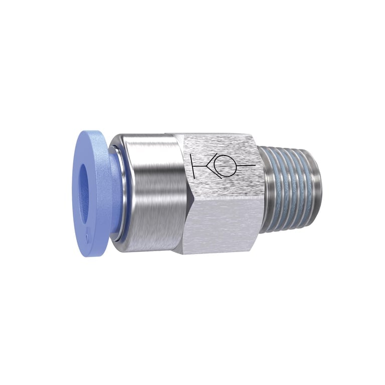 Riegler 151452 Gerade Steckverschraubung »Blaue Serie«, selbstabsper., R 1/8 a. - Bild 1