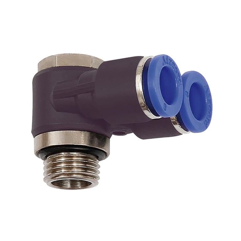 Riegler 109628 Y-Winkelsteckverschraubung »Blaue Serie«, drehbar, G 3/8 a. Ø10mm - Bild 1