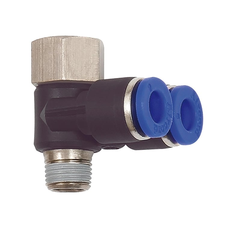 Riegler 109641 Y-Winkelsteckverschraubung »Blaue Serie« drehbar, G/R 3/8 i./a. - Bild 1