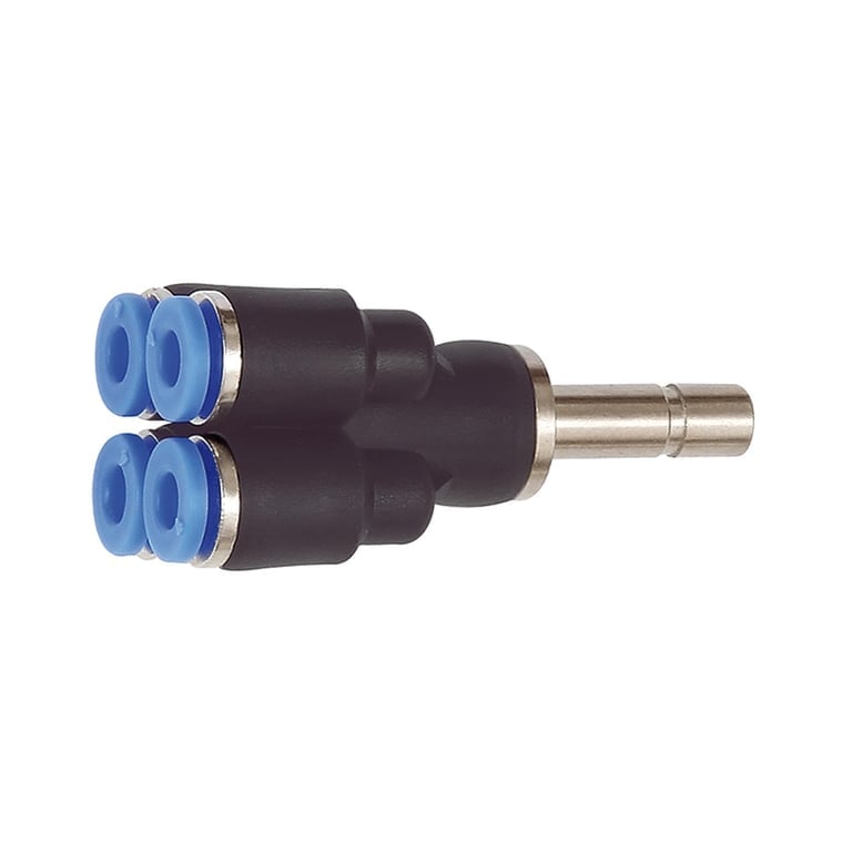 Riegler 109912 T-Mehrfachvert. 4fach, Stecknippel 6 mm »Blaue Serie« Schl.-Ø 4x4 - Bild 1