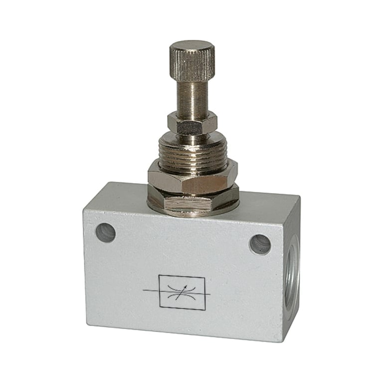 Riegler 103810 Drosselventil, in Blockform, Alu eloxiert, G 1/4, PN max. 10 bar - Bild 1