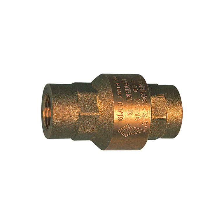 Riegler 103869 Rückschlagventil, voller Durchgang, Messing, Rp 1/2, 20 - 50 mbar