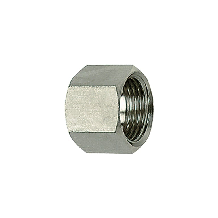 Riegler 111726 6-kant-Überwurfmutter, G 1/4, für Tüllengröße LW 9, ES 1.4571
