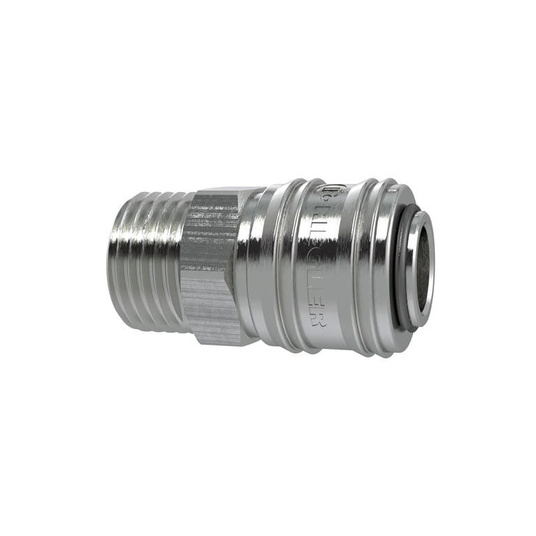 Riegler 107280 Schnellverschlusskupplung NW 7,2, Messing vernickelt, G 1/4 AG - Bild 1
