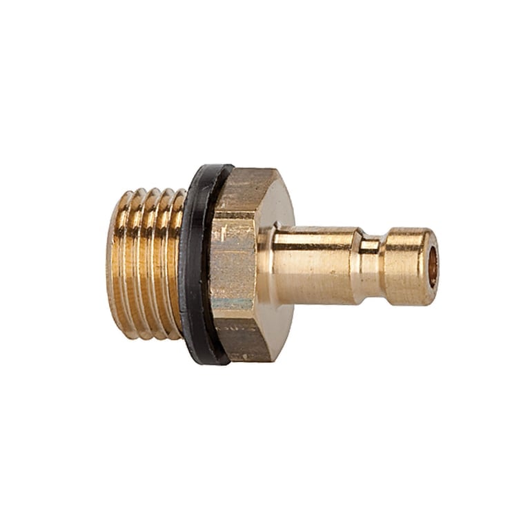 Riegler 107083 Nippel für Kupplungen NW 2,7, Messing blank, M5 AG, SW 7