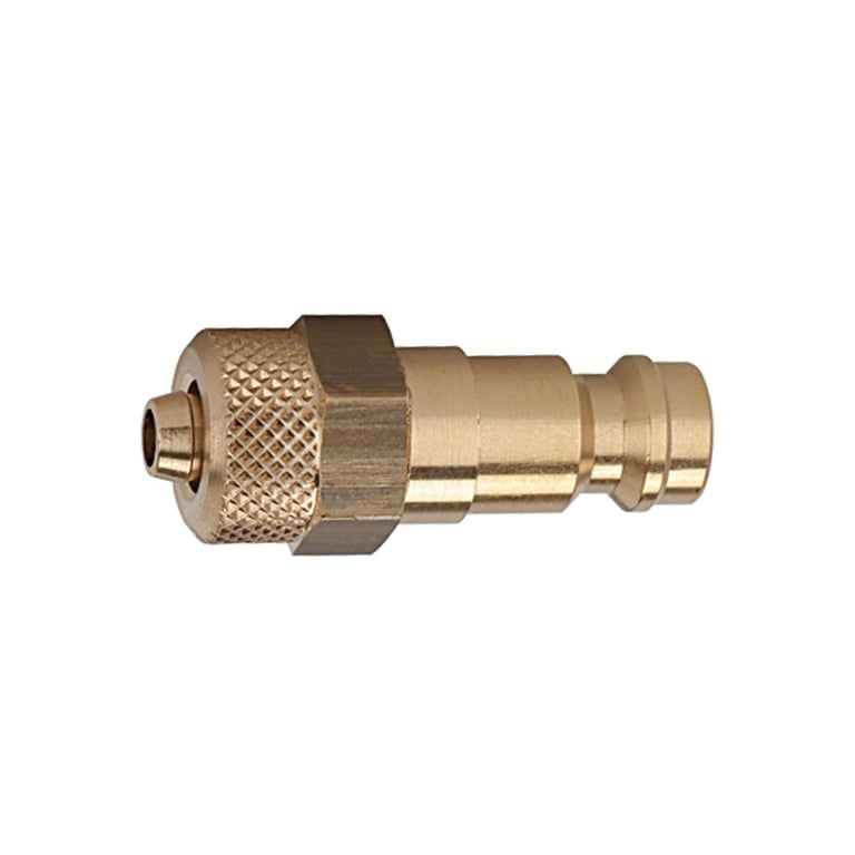 Riegler 107155 Nippel für Kupplungen NW 5, Messing blank, für Schlauch 8x6