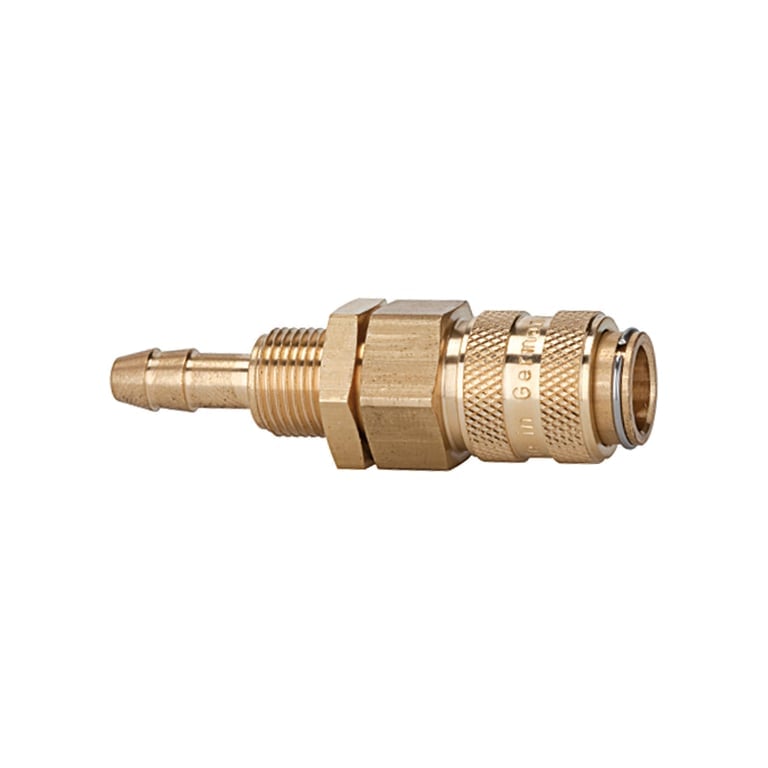 Riegler 107139 Schnellverschlusskupplung NW 5, Messing blank, Tülle LW 6, M12x1 - Bild 1