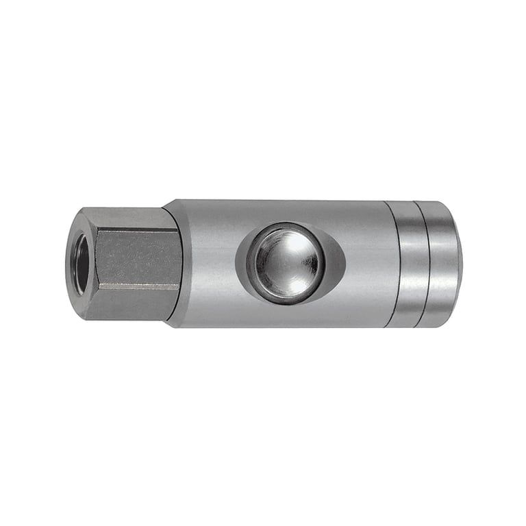 Riegler 134057 Druckknopf-Sicherheitskupplung NW 5,5, drehbar, Alu, G 1/4 IG