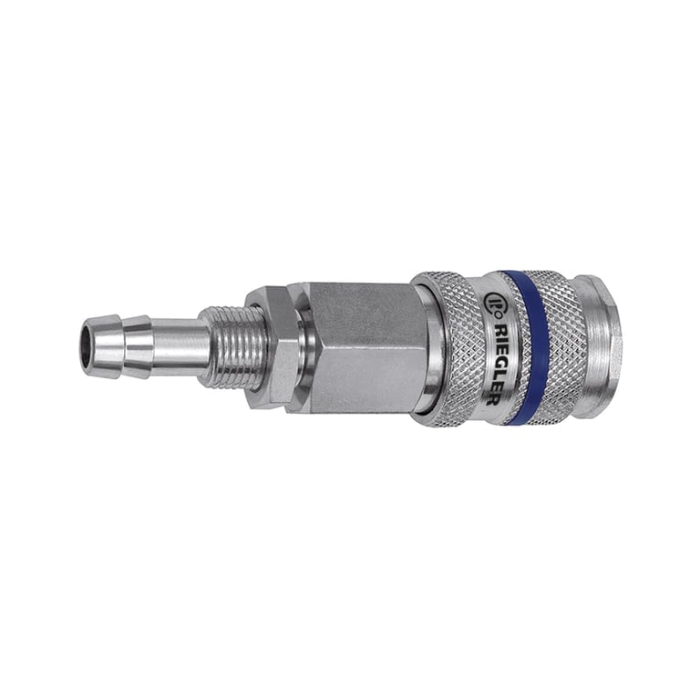 Riegler 141531 Schnellver.kupplung NW 7,8, Stahl verz., Tülle LW 10, G 1/4 - Bild 1