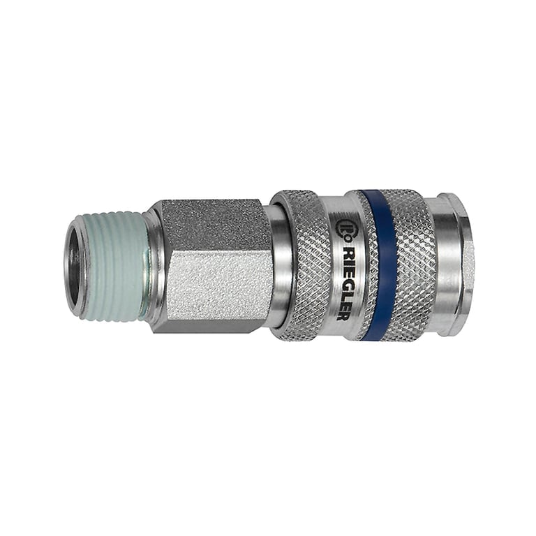 Riegler 141513 Schnellverschlusskupplung NW 7,8, Stahl verz., R 3/8 AG - Bild 1