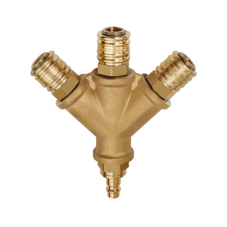 Riegler 107270 Verteiler, 3 Schnellverschlusskuppl. NW7,2, Nippel NW7,2-7,8 G3/8 - Bild 1