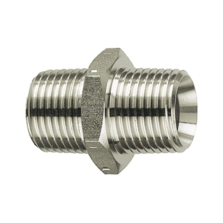 Riegler 125708 Doppelgewindenippel, R 1 1/2 a., R 1 1/2 a., SW 50, ES 1.4571 - Bild 1