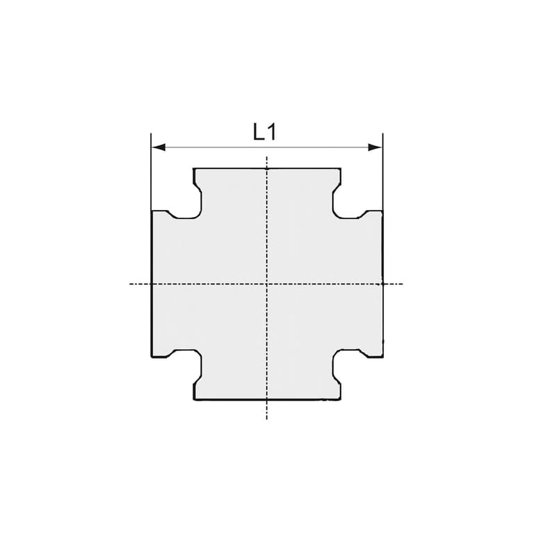 Riegler 194134 Kreuzstück, 4 x Innengewinde, G 3/4, Druck 16 bar, Messing blank - Bild 2