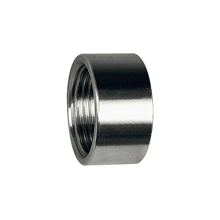Riegler 111910 Muffe, rund, kurze Ausführung, G 1/8, Edelstahl 1.4408
