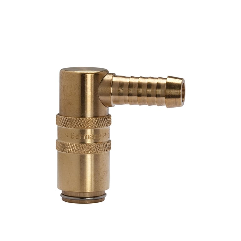 Riegler 107916 Temperierkupplung DN 6, Zapfen 9 mm, Schlauchtülle 90°