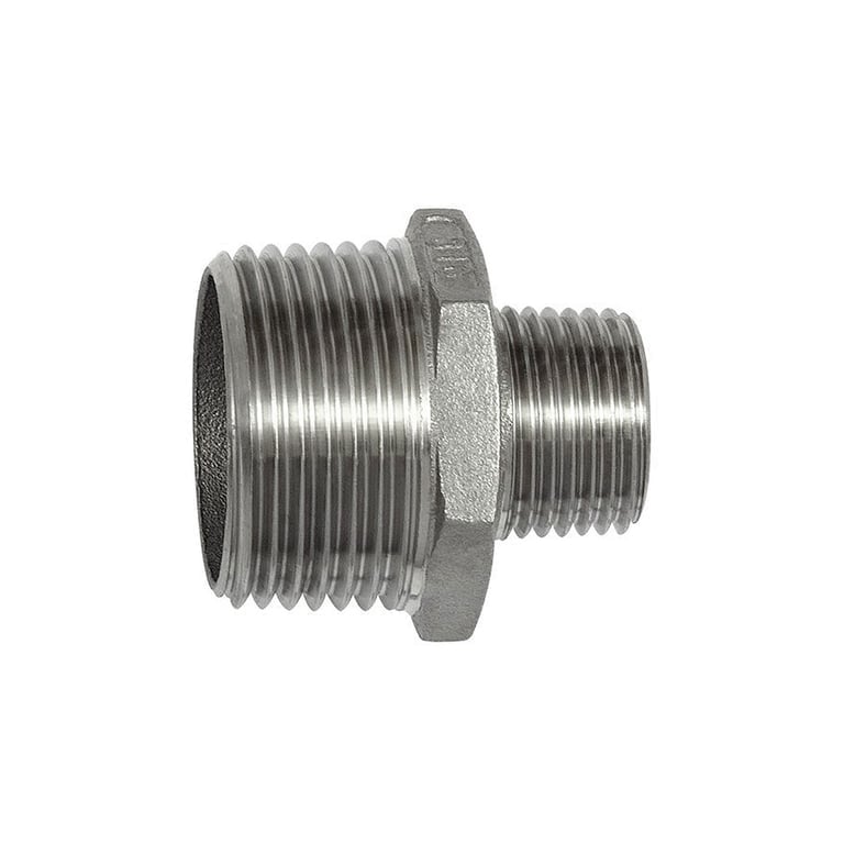 Riegler 125685 Doppelgewindenippel, red., Achtkant, R 2 1/2, R 2, ES 1.4408 - Bild 1