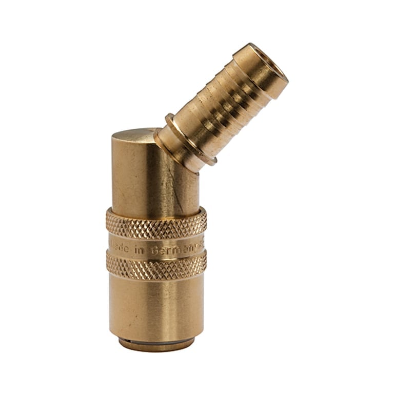 Riegler 107954 Temperierkupplung DN 9, Zapfen 13 mm, Absperrventil, Tülle 45°
