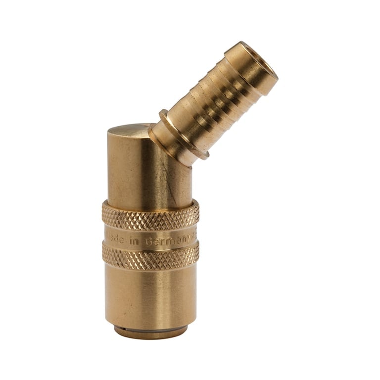 Riegler 107957 Temperierkupplung DN 9, Zapfen 13 mm, Schlauchtülle 45°