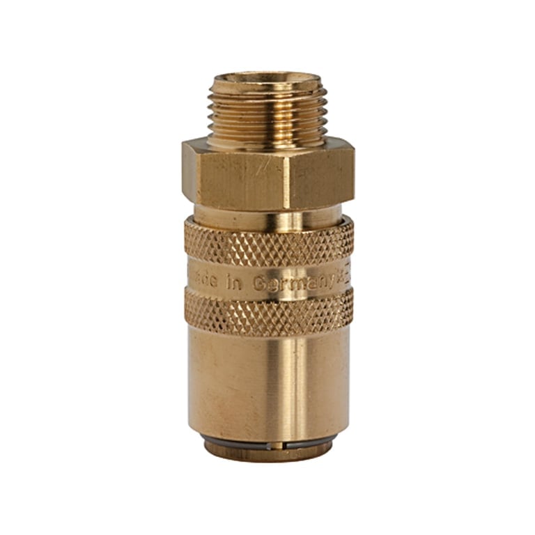 Riegler 107917 Temperierkupplung DN 6 mit AG, mit Absperrventil, M14x1,5 gerade