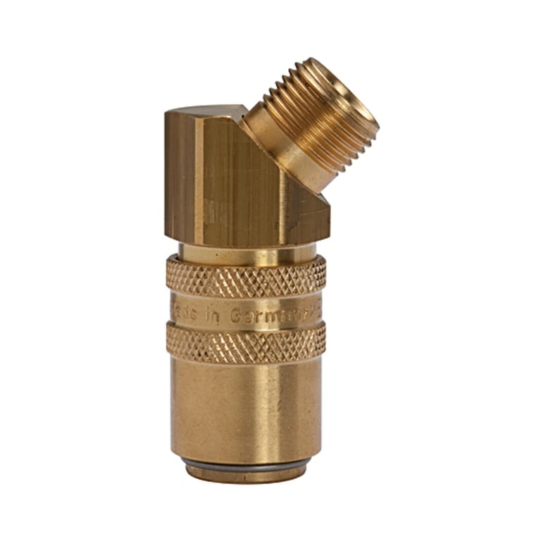 Riegler 107963 Temperierkupplung DN 9 mit AG, mit Absperrventil, M16x1,5 45°