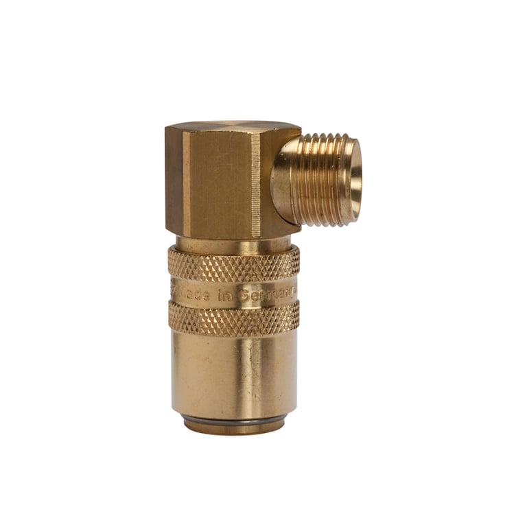 Riegler 107972 Temperierkupplung DN 9 mit Außengewindeanschluss, M16x1,5 90°