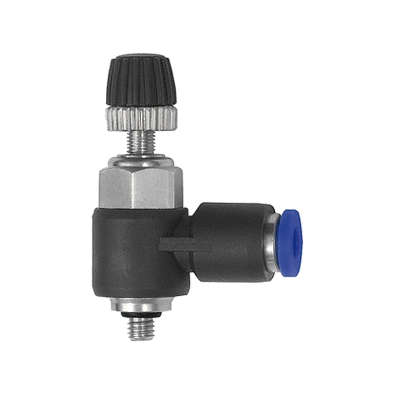 Riegler 135551 Drosselrückschlagven. »Blaue Serie« mini, Zuluftdros., M5a. Ø3mm - Bild 1