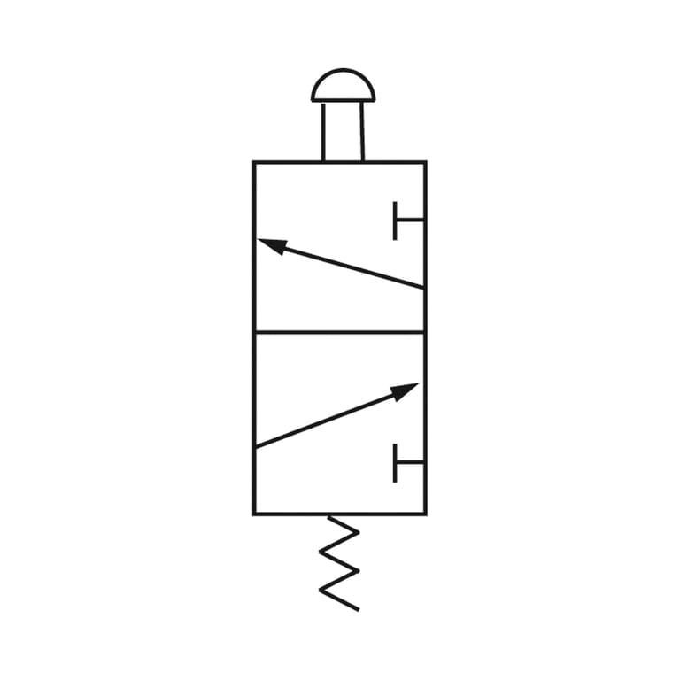 Riegler 115995 3/2-Wegeventil, manuell »M3«, Druckknopf, NC, monost., G 1/8, rot - Bild 2