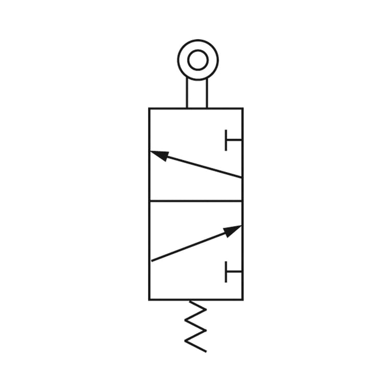Riegler 115957 3/2-Wegeventil, mechanisch betätigt, »M3«, Rollenhebel, NC, G 1/4 - Bild 2